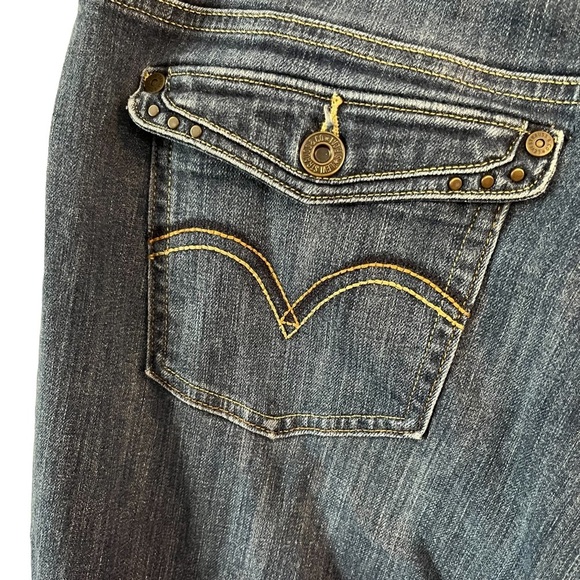 Levi's 515 dark wash bootcut jeans size 14L 32 waist 34 length back flap pocket - Picture 6 of 7